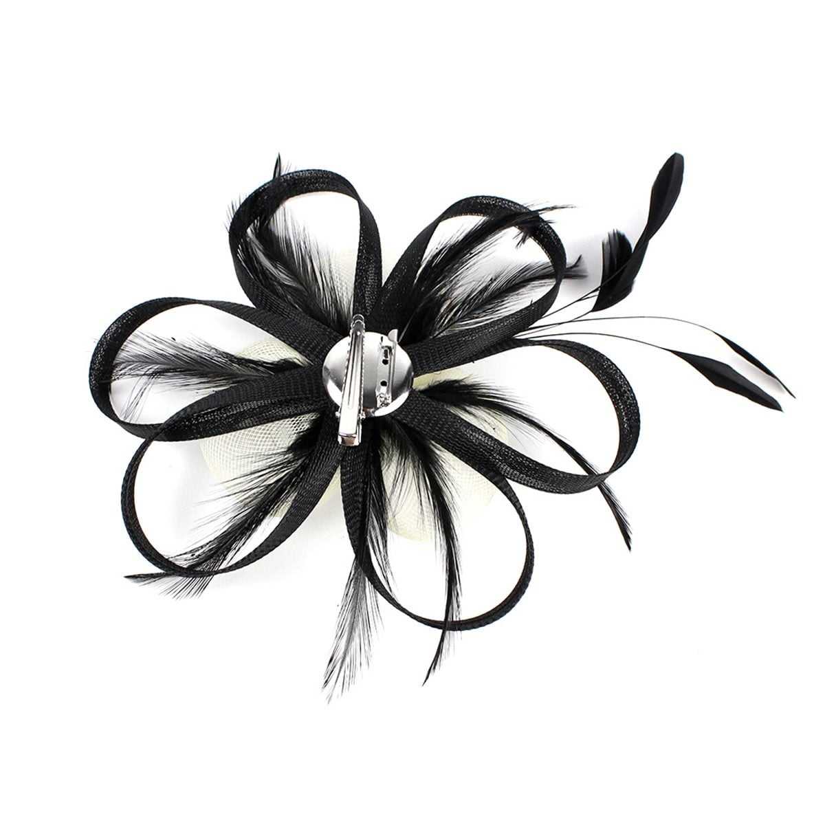 Black and white fascinator
